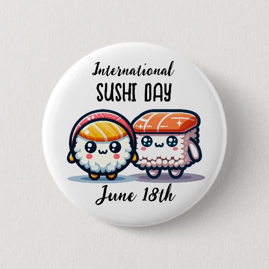 Internationale Sushi Dag _ 18 juni Ronde Button 5,7 Cm (Voorkant)