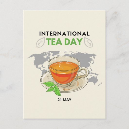 Internationale Tea Day Briefkaart (Voorkant)