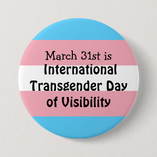 Internationale transgenderdag van zichtbaarheid ronde button 7,6 cm