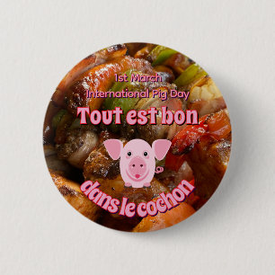 Internationale Varkensdag Ronde Button 5,7 Cm