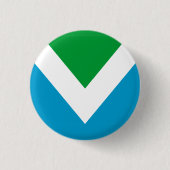 Internationale vegaanvlag ronde button 3,2 cm (Voorkant)
