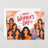Internationale viering van de dag van de vrouw briefkaart (Voorkant / Achterkant)