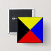 Internationale vlag scheepvaart vierkante button 5,1 cm (Voorkant /achterkant)