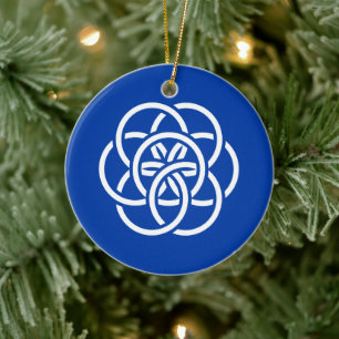 Internationale vlag van de planeet Aarde Keramisch Ornament