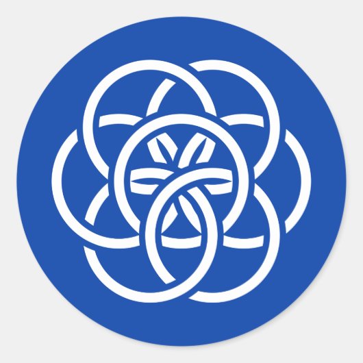 Internationale vlag van de planeet Aarde Ronde Sticker (Voorkant)