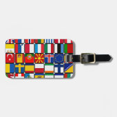 Internationale vlaggen collectie, wereldburgers bagagelabel (Voorkant horizontaal)