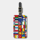 Internationale vlaggen collectie, wereldburgers bagagelabel (Voorkant verticaal)