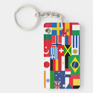 Internationale Vlaggen van de Wereld Sleutelhanger