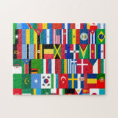 Internationale vlaggenkollage legpuzzel (Horizontaal)
