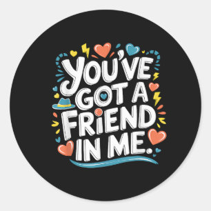 Internationale Vriendschapsdag Je hebt een vriend Ronde Sticker