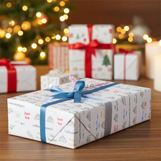 Internationale Vrolijk Kerstfeest Cadeaupapier