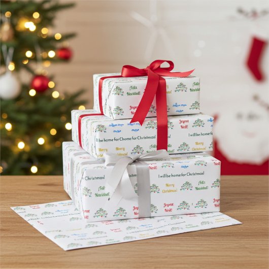 Internationale Vrolijk Kerstfeest Cadeaupapier