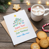 Internationale vrolijke kerst en feestboom kaart