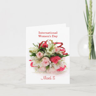 Internationale Vrouwendaagse rozen- en leukekaart Kaart