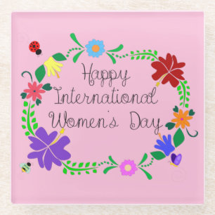 Internationale Vrouwendag 2021 Glazen Onderzetter