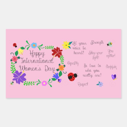 Internationale Vrouwendag 2021 Rechthoekige Sticker (Voorkant)