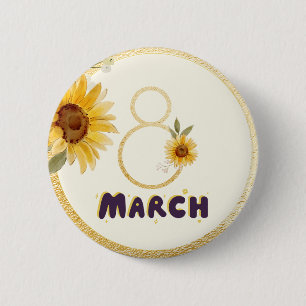 Internationale Vrouwendag 8 maart 2025 Ronde Button 5,7 Cm
