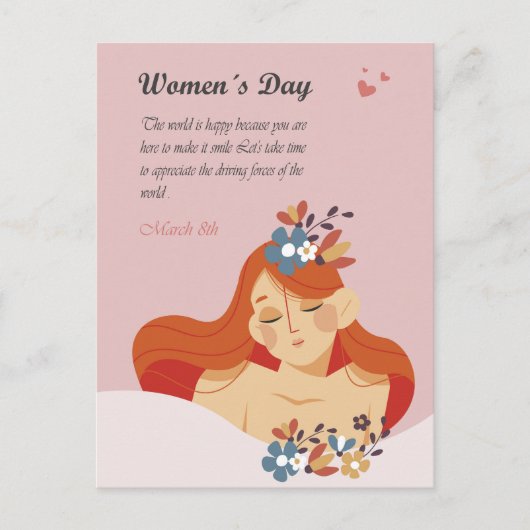 Internationale Vrouwendag 8 maart Briefkaart (Voorkant)