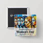 Internationale Vrouwendag | 8 maart Button (Voorkant /achterkant)