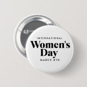 Internationale Vrouwendag | 8 maart Button (Voorkant /achterkant)