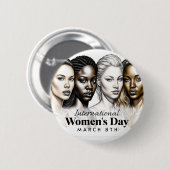 Internationale Vrouwendag | 8 maart Button (Voorkant /achterkant)