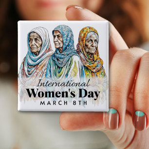Internationale Vrouwendag 8 maart Button