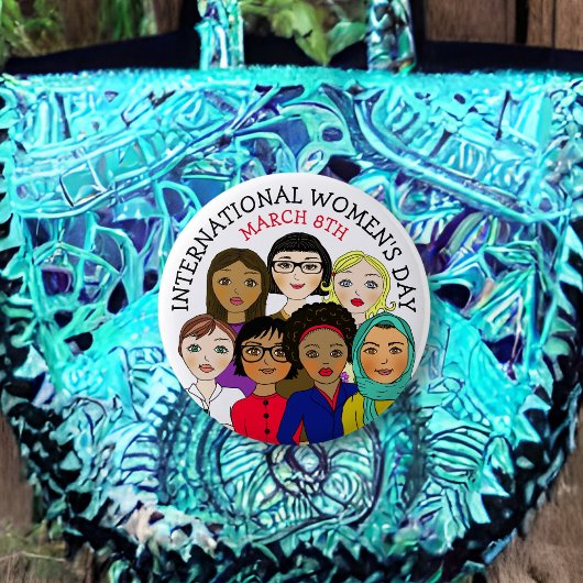 Internationale Vrouwendag 8 maart Button