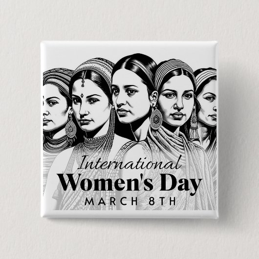 Internationale Vrouwendag | 8 maart Button (Voorkant)