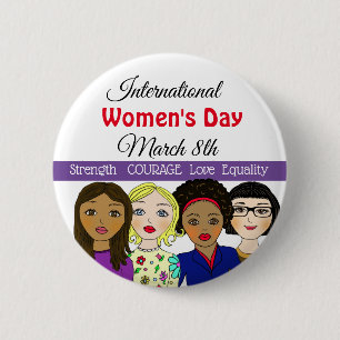 Internationale Vrouwendag 8 maart Button
