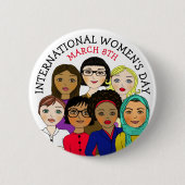 Internationale Vrouwendag 8 maart Button (Voorkant)