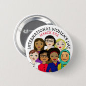 Internationale Vrouwendag 8 maart Button (Voorkant /achterkant)