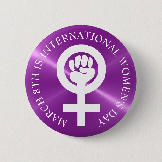Internationale Vrouwendag 8 maart Button (Voorkant)