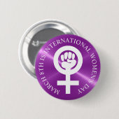 Internationale Vrouwendag 8 maart Button (Voorkant /achterkant)