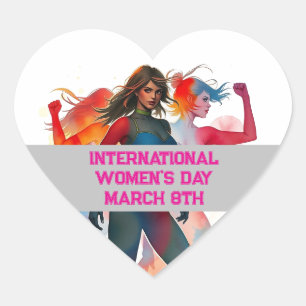 Internationale Vrouwendag - 8 maart Hart Sticker