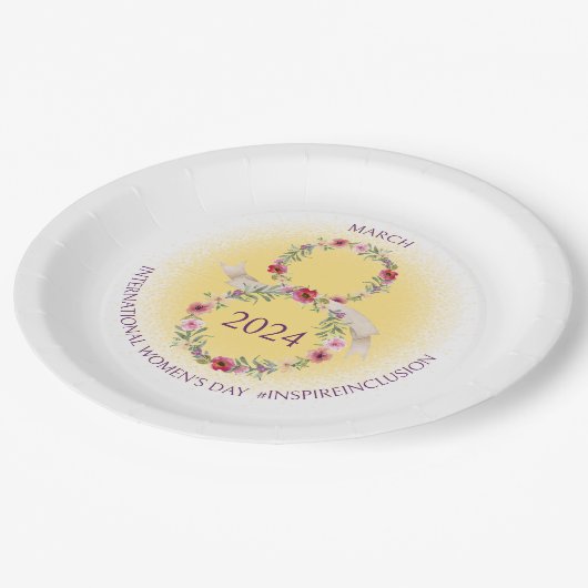 Internationale Vrouwendag 8 maart inspireert inclu Papieren Bordje (Gekanteld)