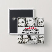 Internationale Vrouwendag - 8 maart #IWD2024 Vierkante Button 5,1 Cm (Voorkant /achterkant)