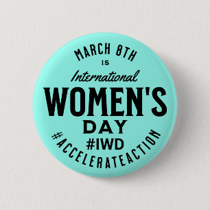 Internationale Vrouwendag 8 maart IWD Ronde Button 5,7 Cm