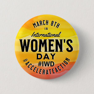 Internationale Vrouwendag 8 maart IWD Ronde Button 5,7 Cm