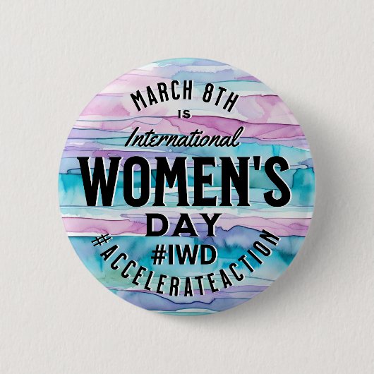Internationale Vrouwendag 8 maart IWD Ronde Button 5,7 Cm (Voorkant)