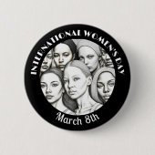 Internationale Vrouwendag 8 maart Ronde Button 5,7 Cm (Voorkant)