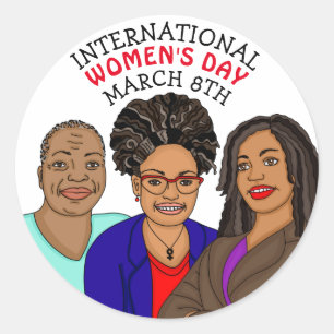 Internationale Vrouwendag - 8 maart Ronde Sticker