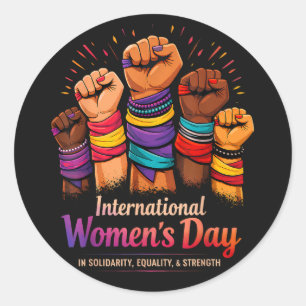 Internationale Vrouwendag 8 maart Ronde Sticker