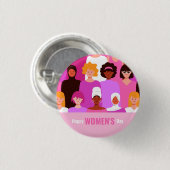 Internationale vrouwendag 8 maart roze Button (Voorkant /achterkant)
