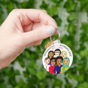 Internationale Vrouwendag 8 maart Sleutelhanger