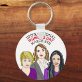 Internationale Vrouwendag - 8 maart Sleutelhanger (Voorkant)