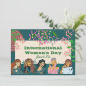 Internationale Vrouwendag 8 maart Uitnodiging (Staand voorkant)