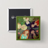 Internationale Vrouwendag Aardtonen Vierkante Button 5,1 Cm (Voorkant /achterkant)