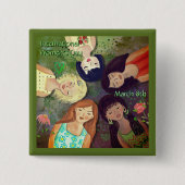 Internationale Vrouwendag Aardtonen Vierkante Button 5,1 Cm (Voorkant)