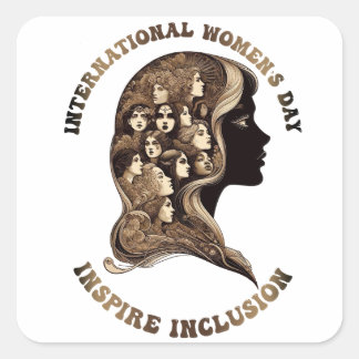 Internationale Vrouwendag Inspireren Inclusie meis Vierkante Sticker