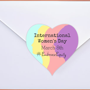 Internationale Vrouwendag is 8 maart Hart Sticker